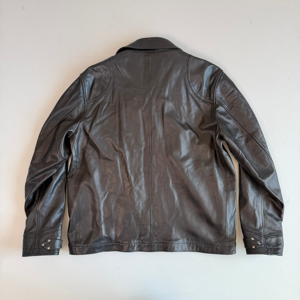 Ralph Lauren RLX (XL) Glove-Soft Leather Fireman Clasp Black Jacket