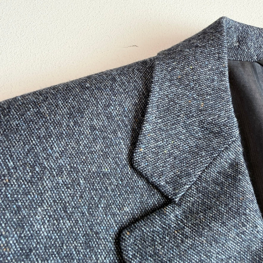 Canali (IT 56L / US 46L) Wool Blue Speckled Flecked Melange Sport Coat