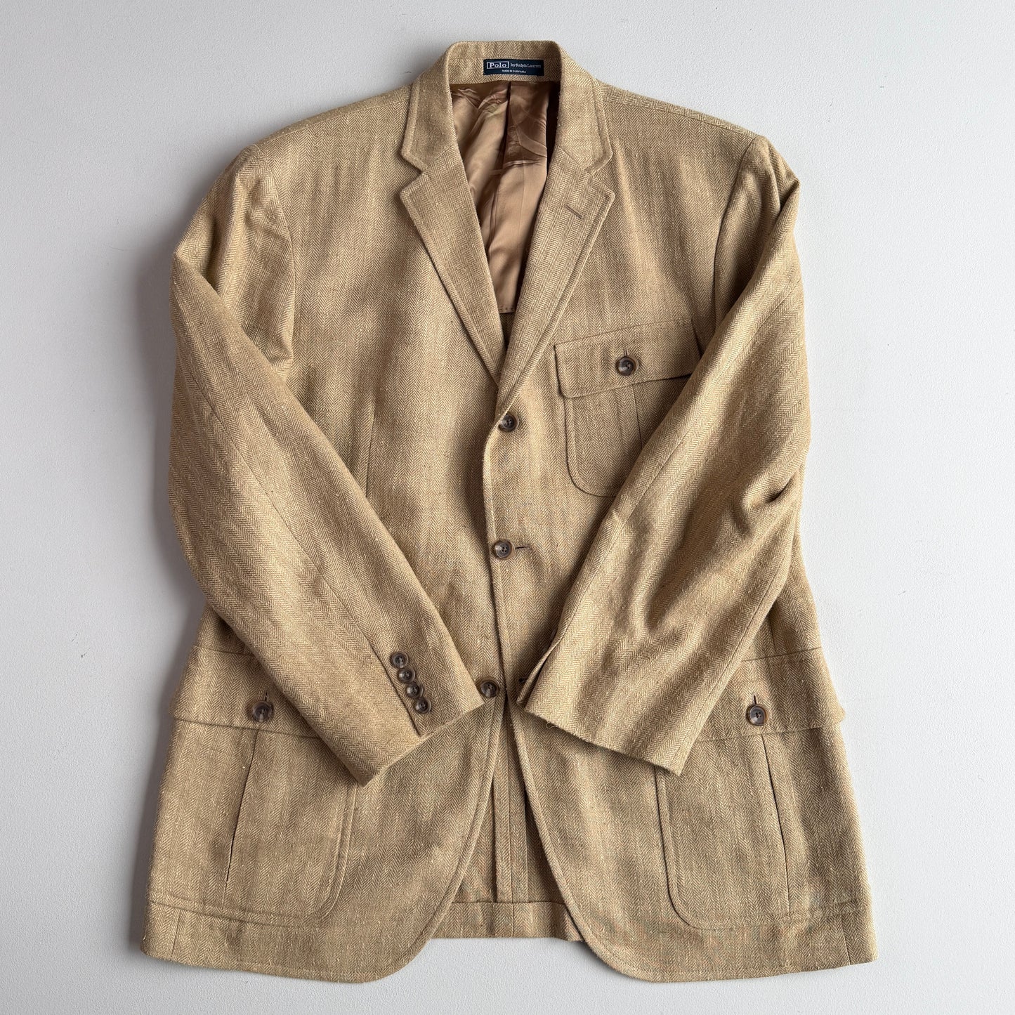 Polo Ralph Lauren (42R) Half-Norfolk Linen/Silk Slub Herringbone Sport Coat