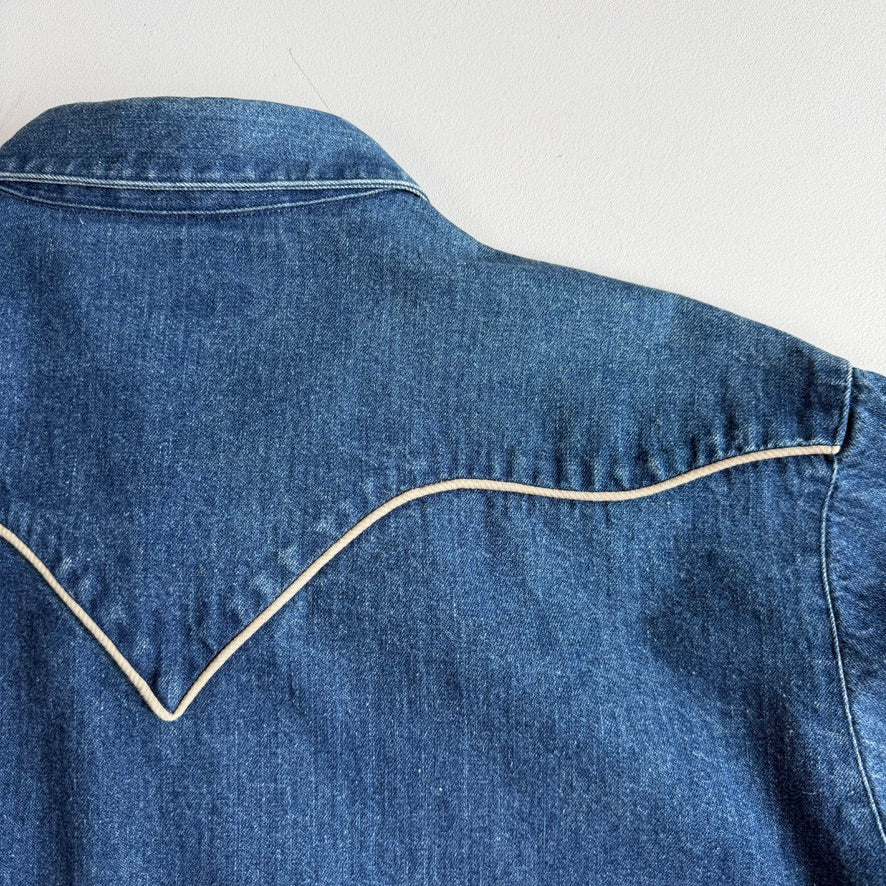 VNTG Ralph Lauren Polo Country (XL) Western Pearl Snap Denim Shirt