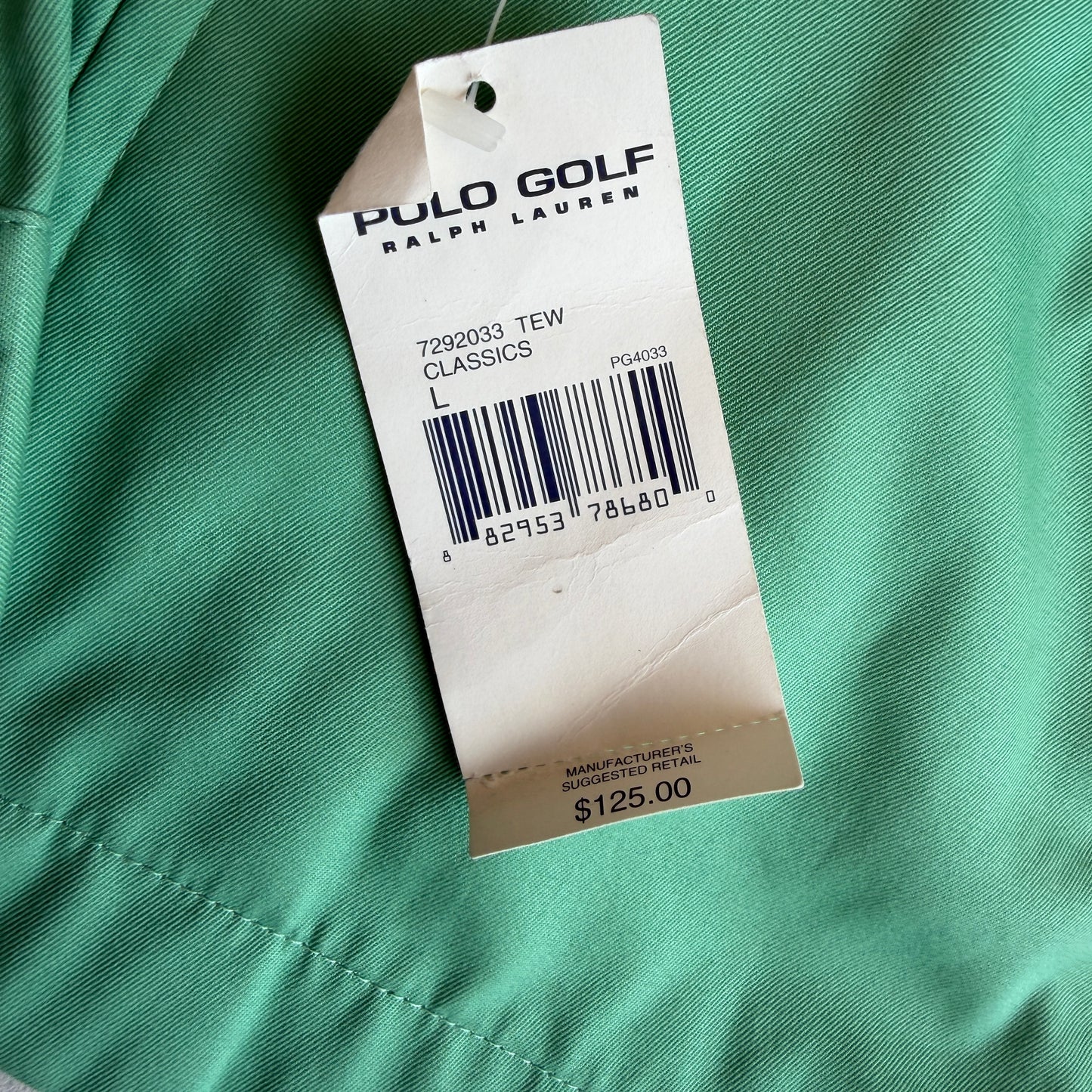NWT Ralph Lauren Polo Golf (L) Turquoise Green 100% Cotton Raglan Jacket