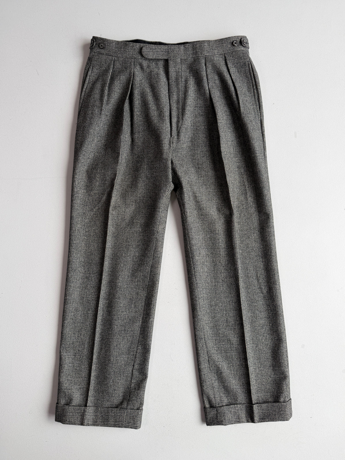 VNTG Polo Ralph Lauren (42R - 34x30) Wool Flannel Glen Check Three-Piece Suit