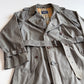 VNTG Burberry (44L) 100% Cotton Gabardine Double Breast Gray Trench Coat