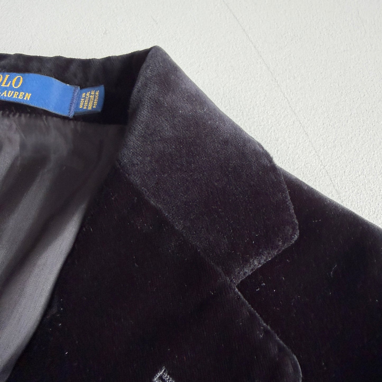 Polo Ralph Lauren (40R) Black Velvet Velour 100% Cotton Sport Coat
