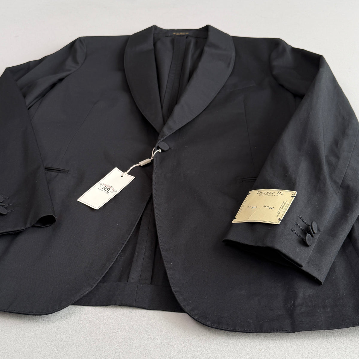 NWT RRL Ralph Lauren (44L) Tuxedo Western Cotton/Linen Black Jacket