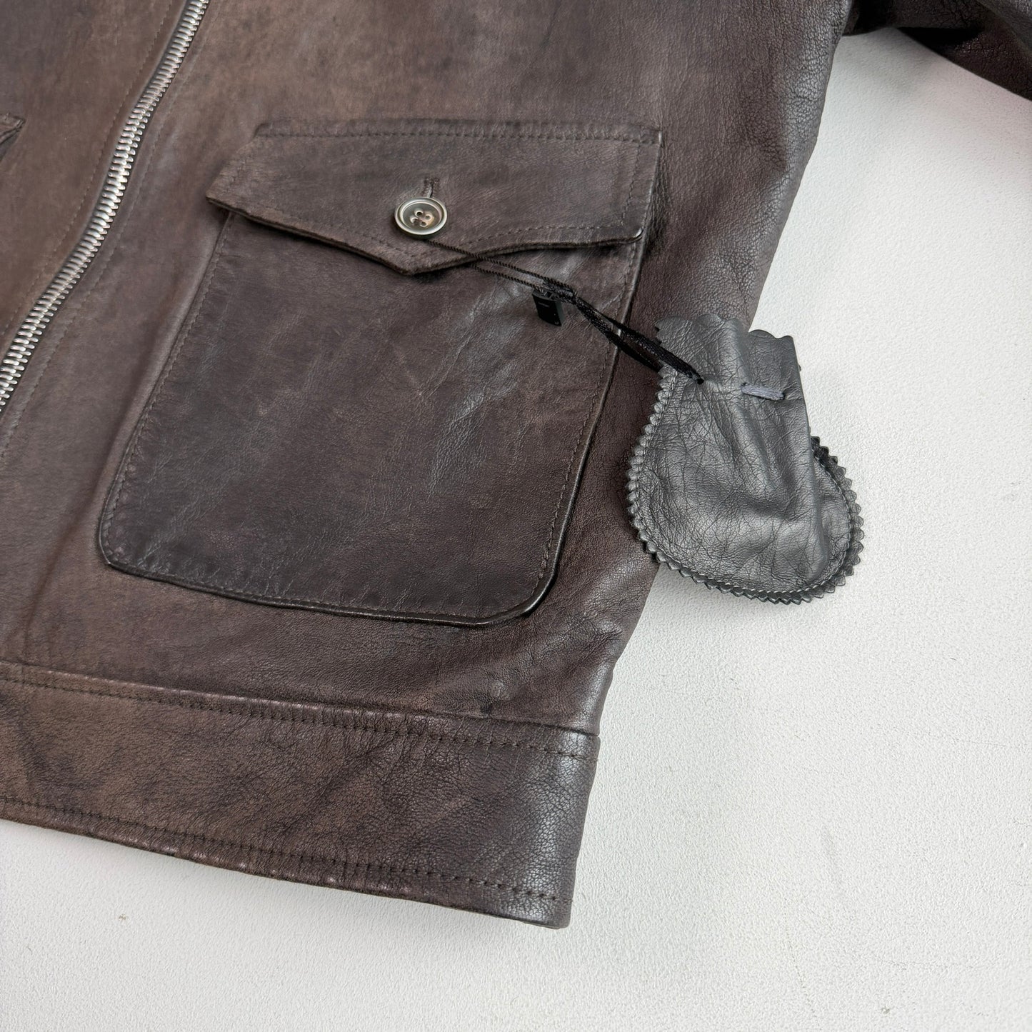 MINT! Paul Stuart (M) Lightweight Leather Linen-Lined Bomber-Style Jacket