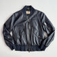 Burberry Brit (48 IT / M) Metallic Blue Leather Bomber Jacket