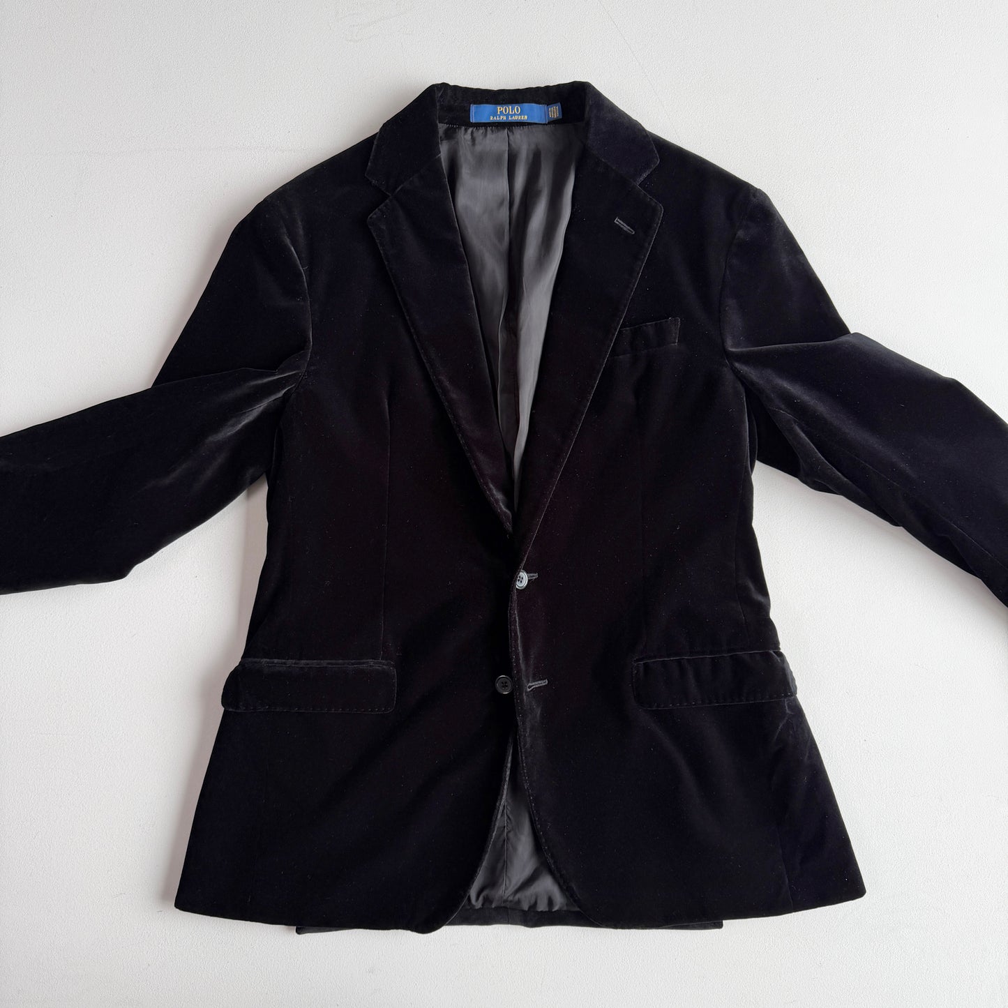 Polo Ralph Lauren (40R) Black Velvet Velour 100% Cotton Sport Coat