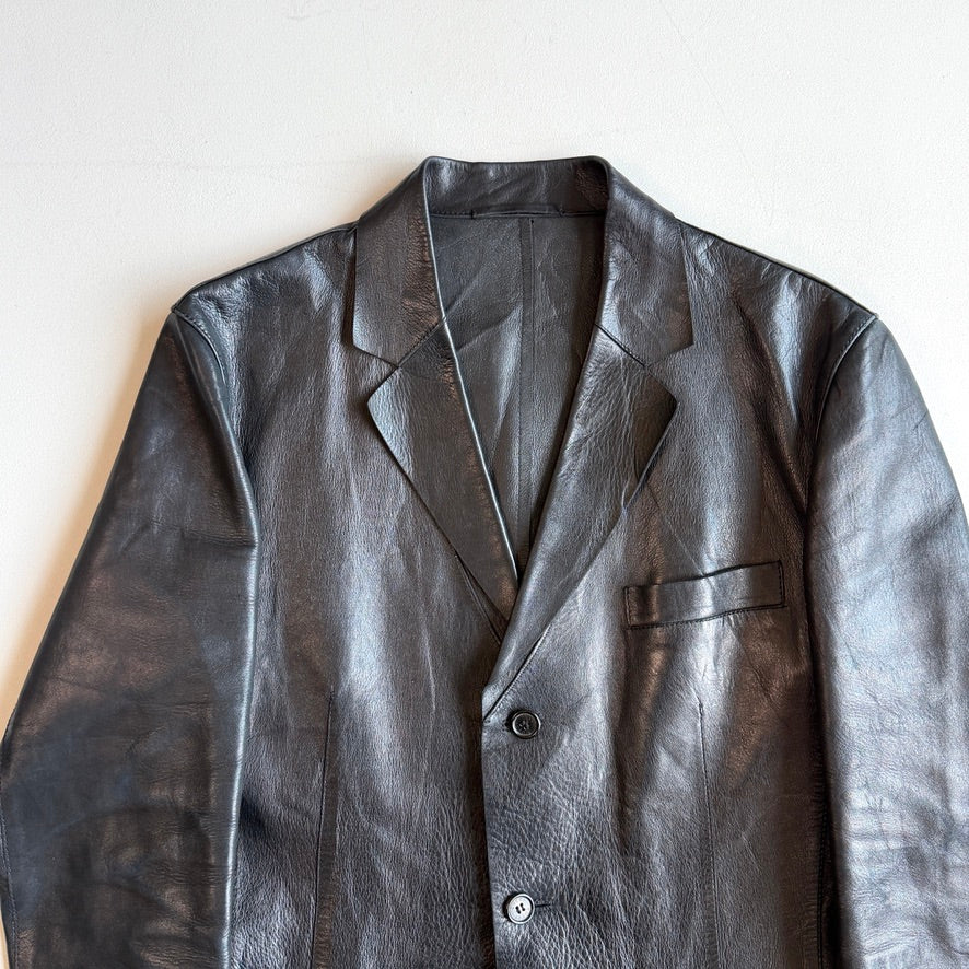 Gucci (48IT) Leather Unlined Black Surgeon Cuff Sport Coat