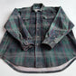 RARE! Polo Ralph Lauren (M) Suede Leather Plaid Tartan Button Front Shirt VNTG