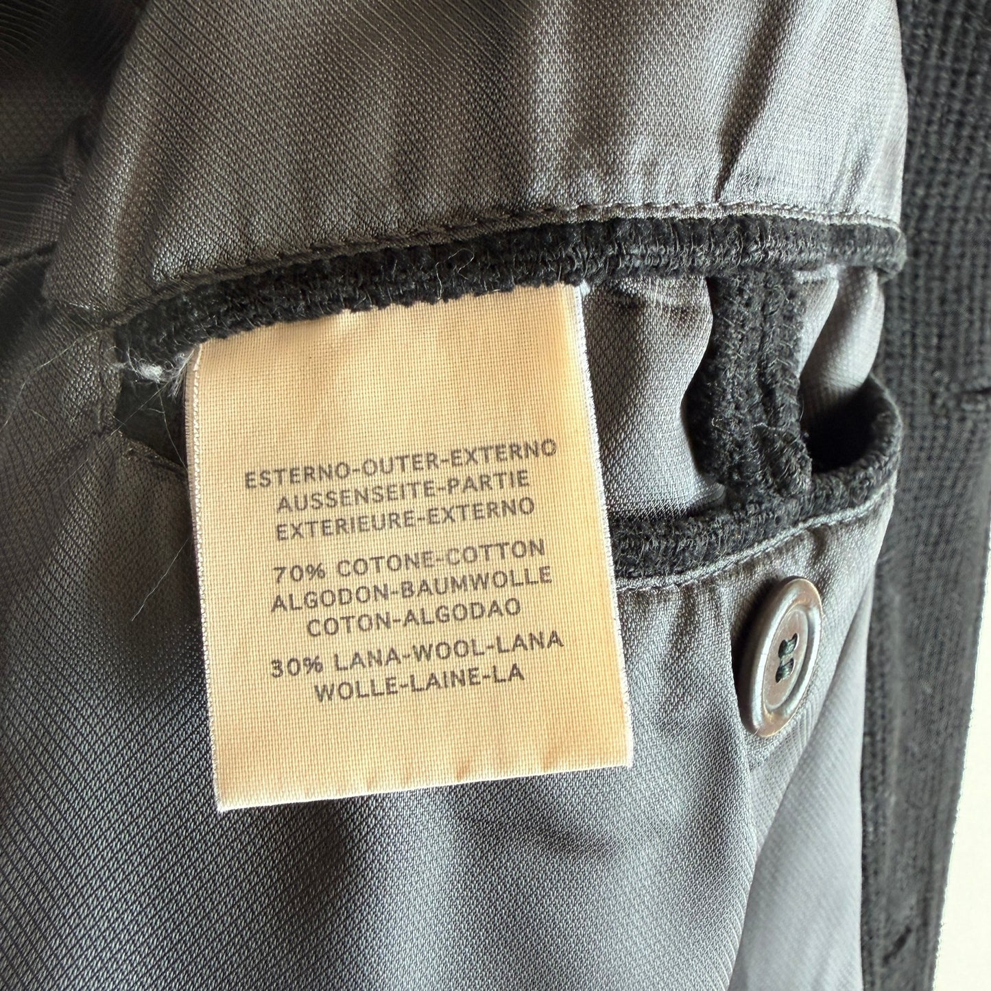 Ermenegildo Zegna (L / 52IT) Cotton/Wool Ribbed Off-Black Car Coat