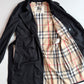 Burberry (54R) Black Poly/Cotton Double Breast Trench Coat