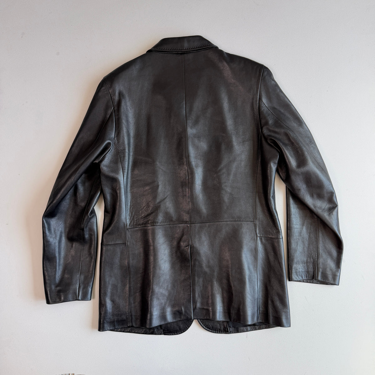 Ermenegildo Zegna (54/XL) Glove-Soft Leather Black Sports Coat