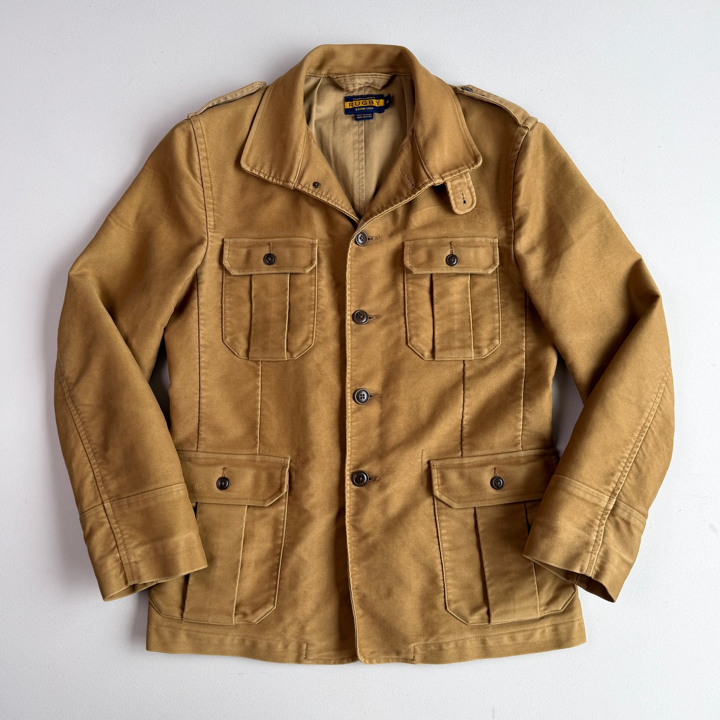 Ralph Lauren Rugby (M) Chamois Brushed Cotton Twill Military Safari Field Jacket
