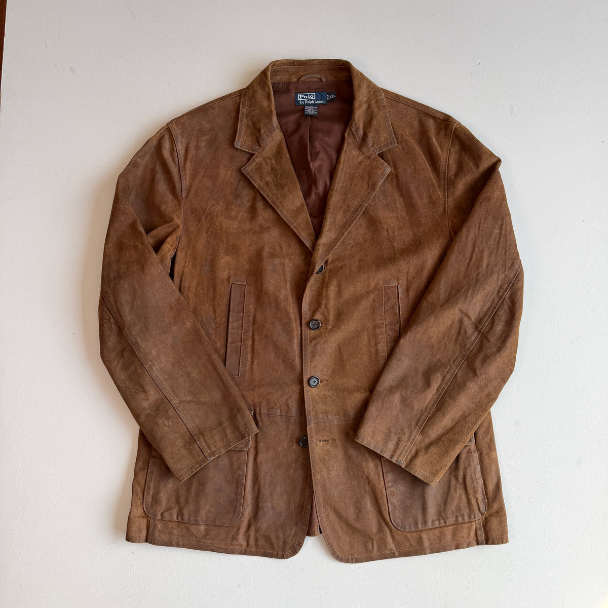 Polo Ralph Lauren (2XL) Leather Suede Half-Norfolk Tawny Field Jacket Coat