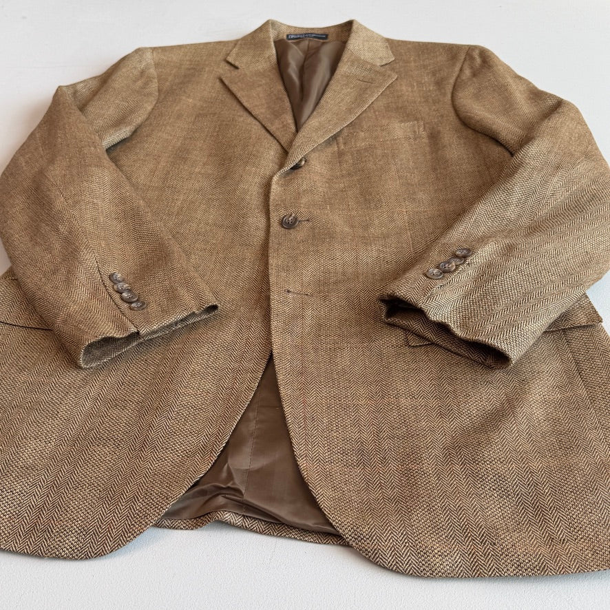 Polo Ralph Lauren (42L) Silk/Linen/Wool Overcheck Herringbone/Birdseye Sports Coat