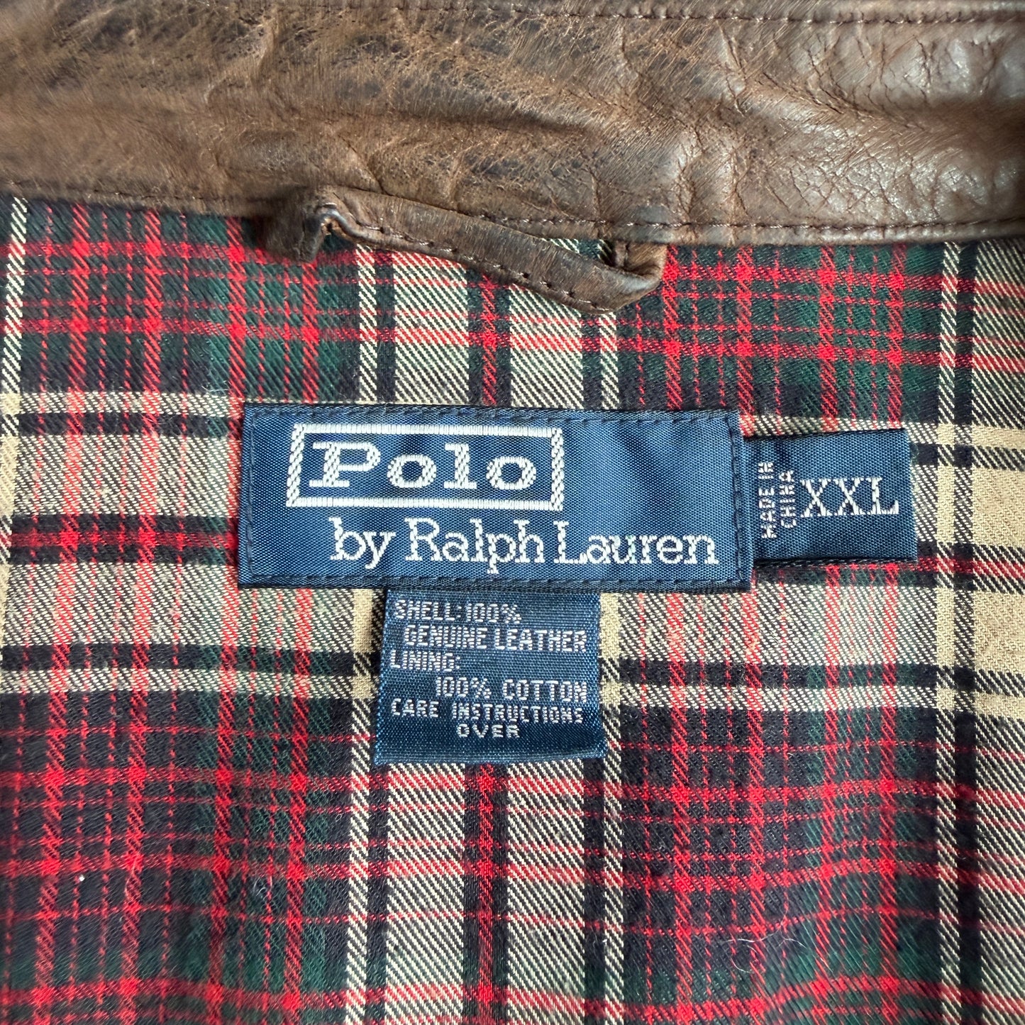 Polo Ralph Lauren (2XL) Leather Raglan Sleeve Belted Cotton Lined Coat