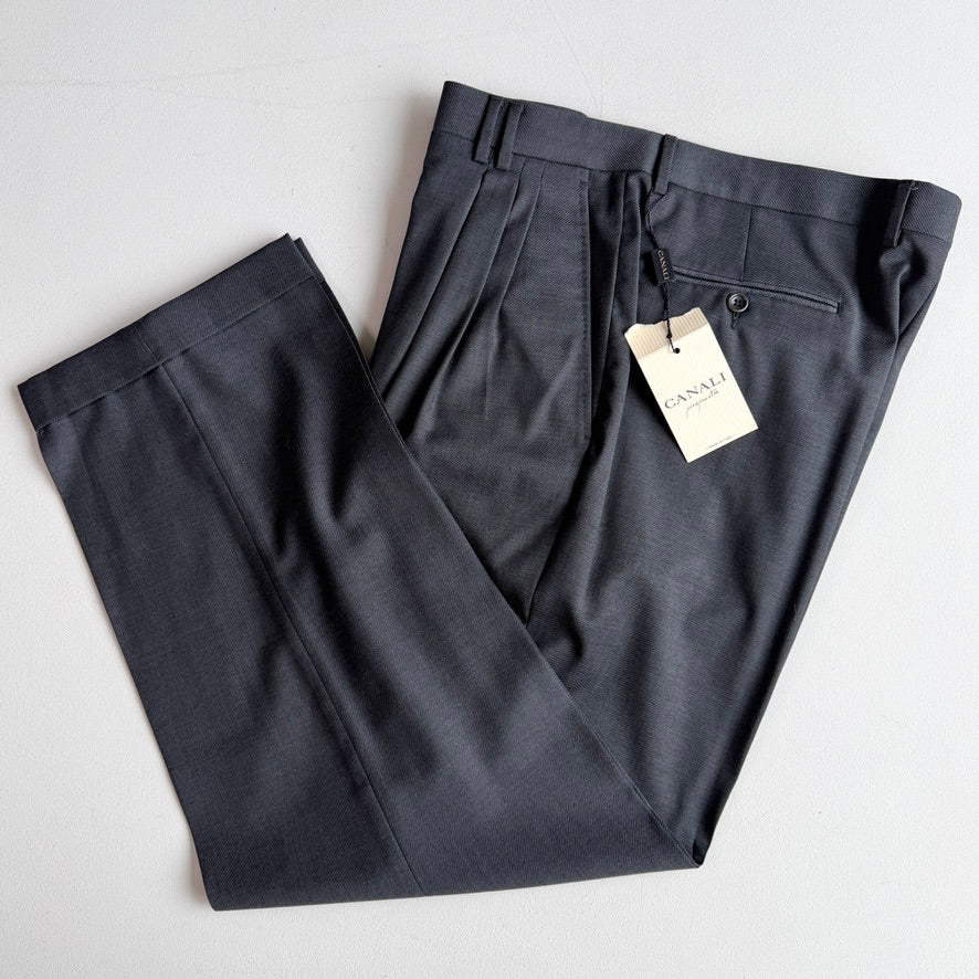 NWT Canali (36W) Cavalry Twill 100% Wool Pleated Relaxed Trouser Pants