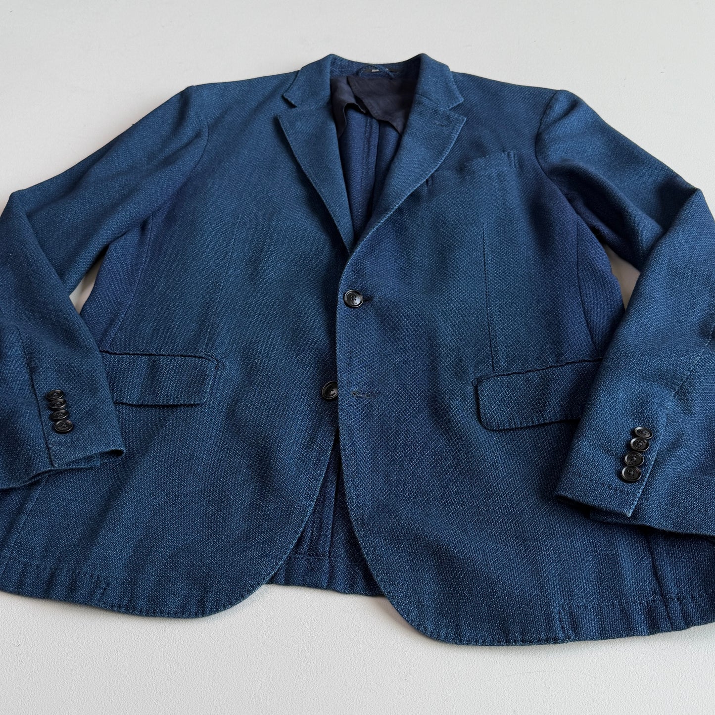 Ermenegildo Zegna (54R) Indigo Knit Cotton Unstructured Sports Jacket