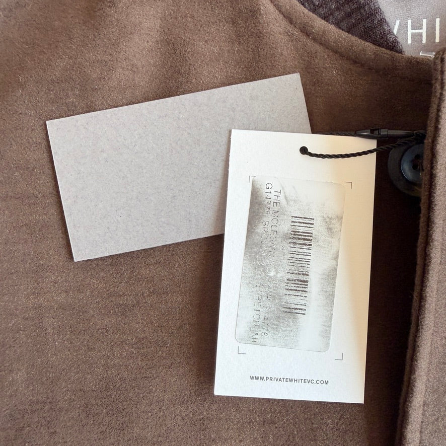 NWT Private White VC (3 / S) Brown Moleskin Cotton Blend Bomber Jacket