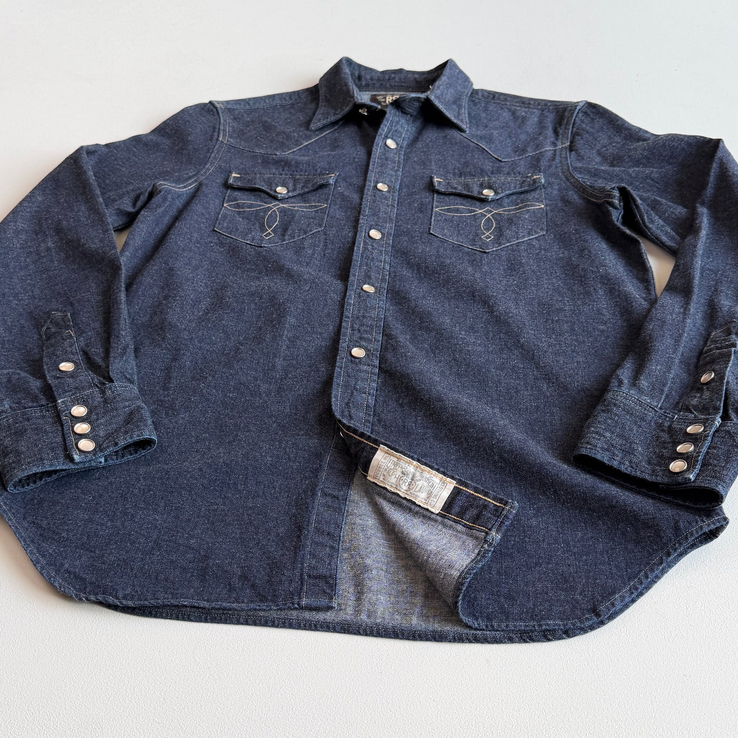 RRL Ralph Lauren (M) Denim Indigo Pearl Snap Western Shirt
