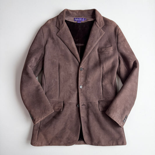 Ralph Lauren Purple Label (M) Lambskin Leather Suede Shearling Jacket