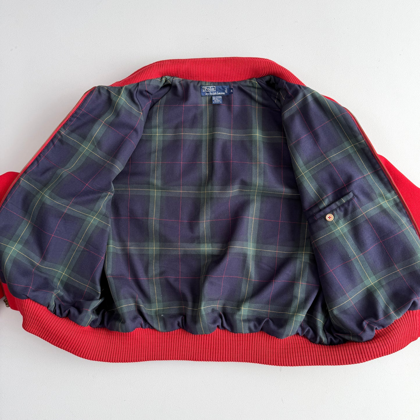 VNTG Polo Ralph Lauren (XL) Fire Engine Red Wool Raglan Sleeve Jacket