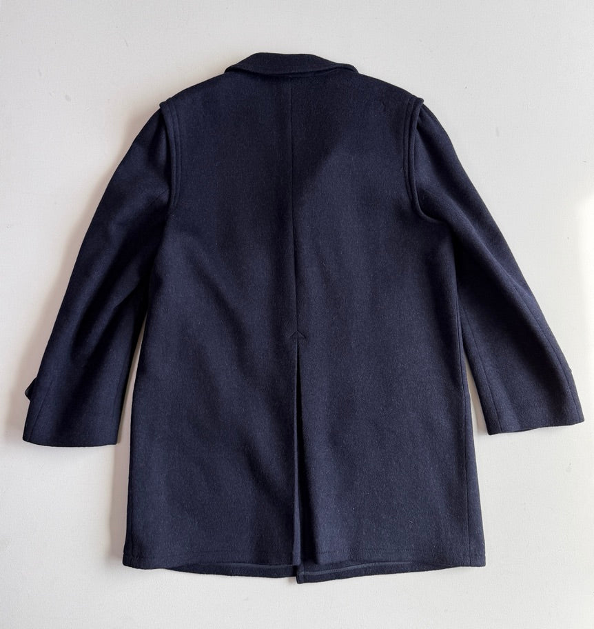 VNTG Burberry (40/ 50IT) Loden-Style MADE IN AUSTRIA Wool Navy Blue Overcoat