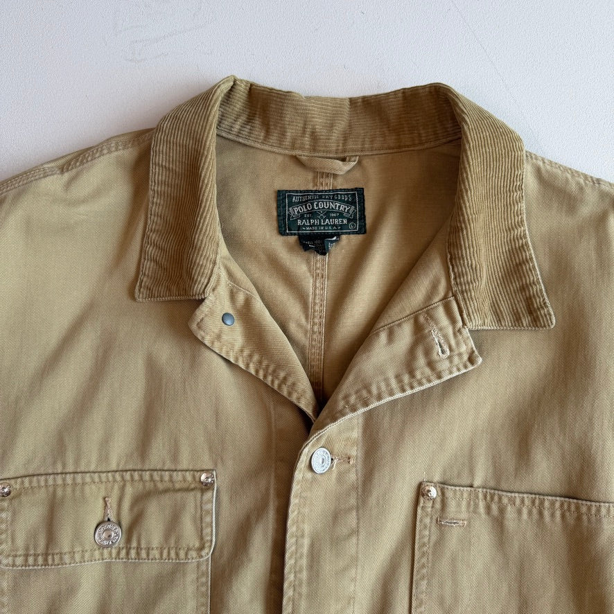 VNTG Ralph Lauren Polo Country (L) Desert Tan Cotton Twill Trucker Jacket