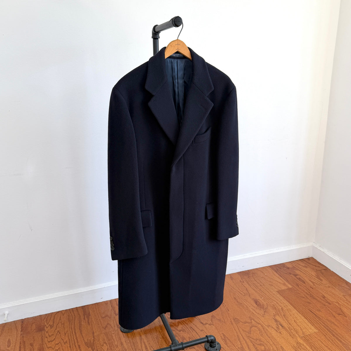 Polo Ralph Lauren (40R) Navy Blue 100% Wool Melton Overcoat