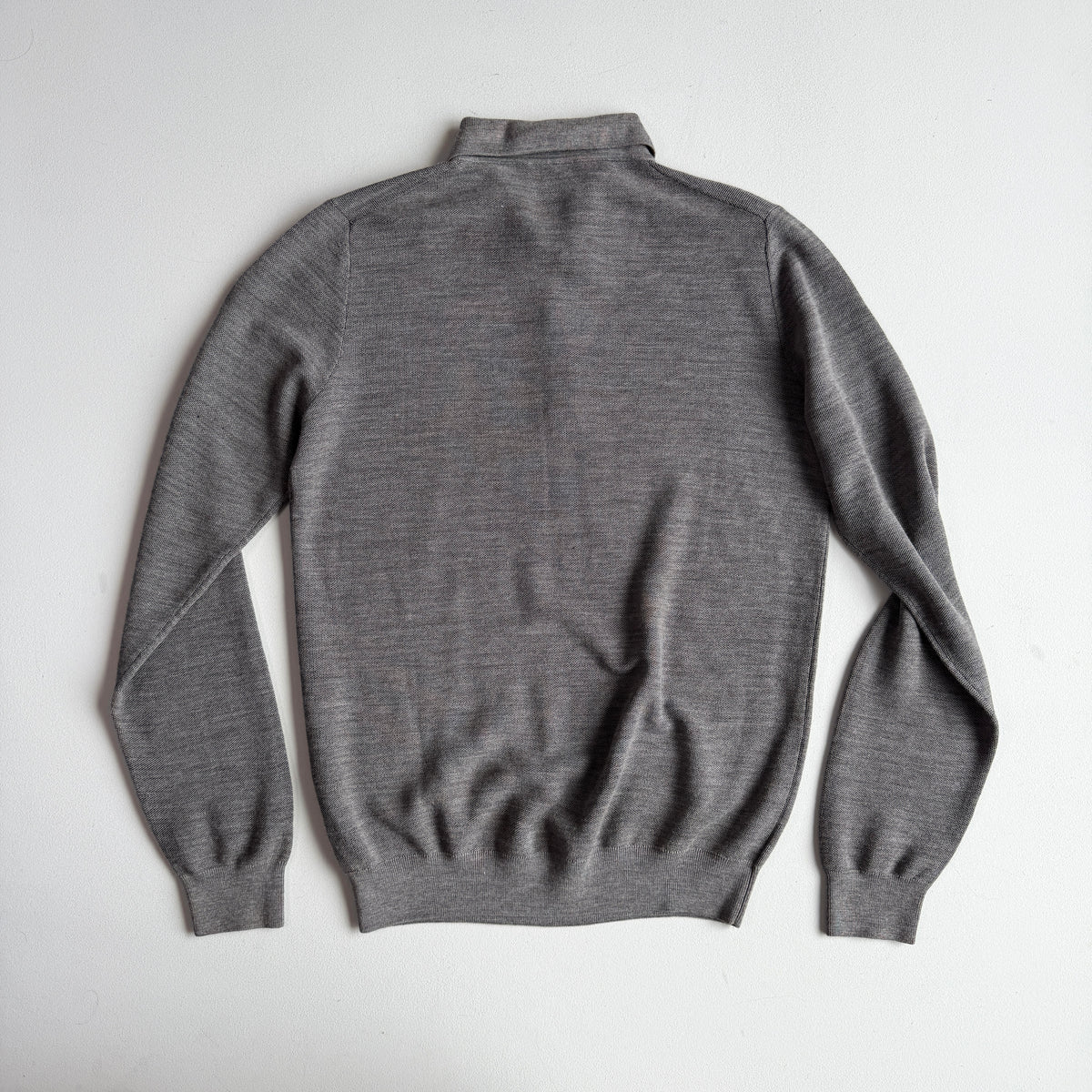 Brioni (50IT) Gray Wool Knit Collared Button Pullover Sweater