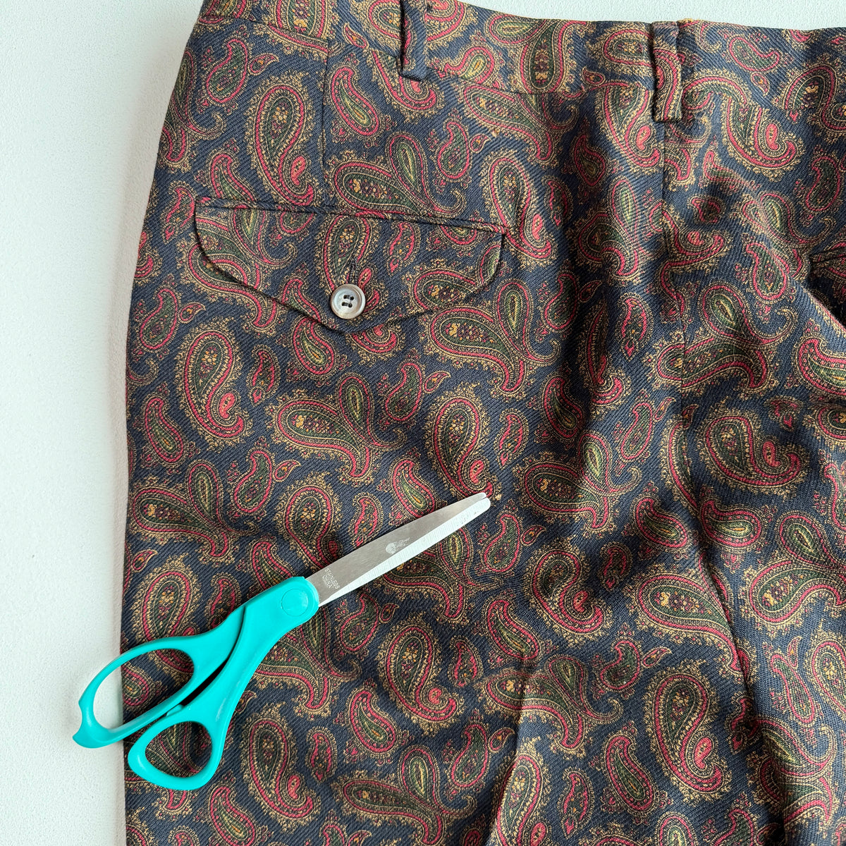 VNTG Polo Ralph Lauren (33/34 x 33) Wool Paisley Pleated Pants