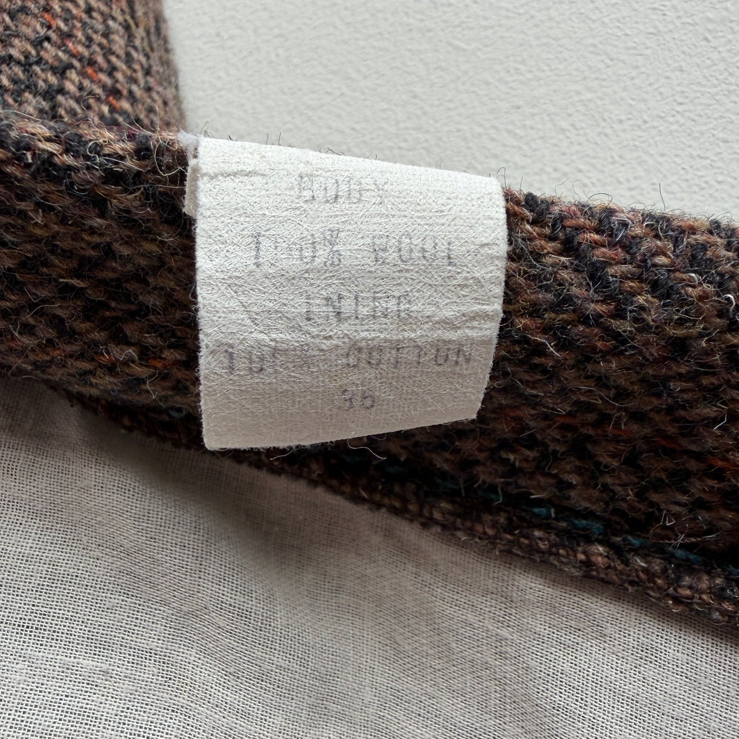 VNTG Polo Ralph Lauren (36 x 31-33) Wool Tweed Blue/Orange Over Stripe Tweed Pants