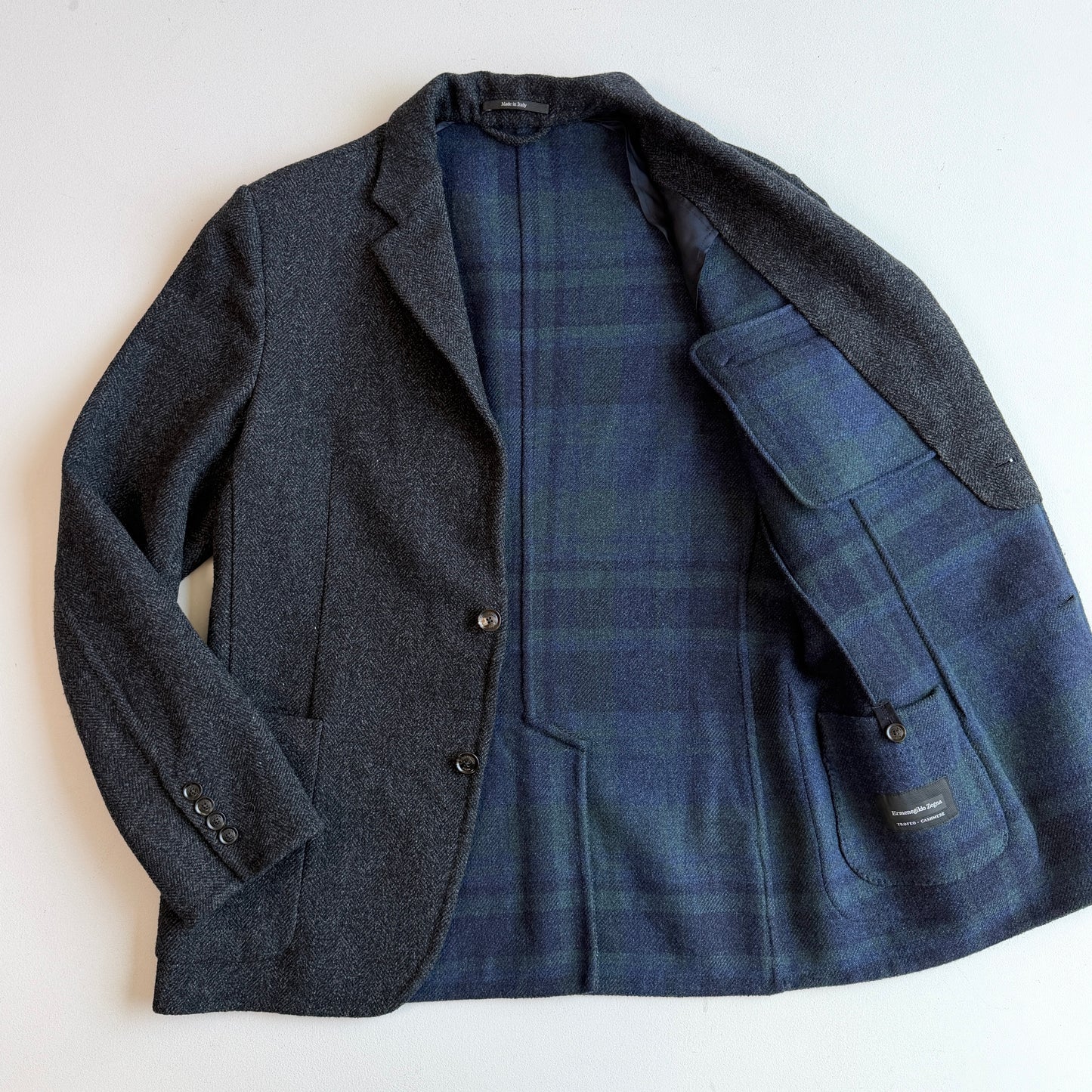 Ermenegildo Zegna (52IT) Wool/Silk/Cashmere Minimal-Structured Tweed Sport Coat