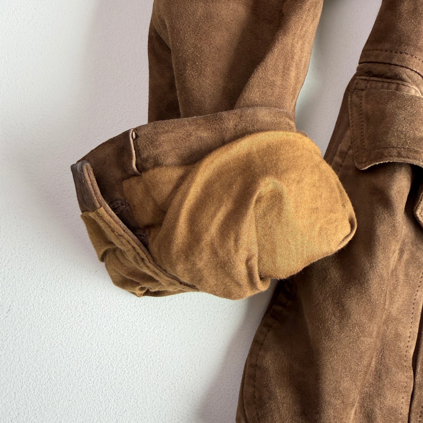 Polo Ralph Lauren (46R) Half-Norfolk Reverse Suede Leather Brown Sport Coat