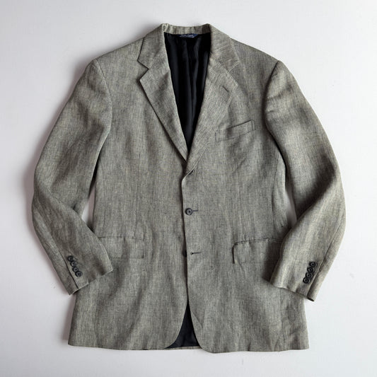 VNTG Ralph Lauren Pre-Purple Label (44L) 100% Linen Spalla Camicia Sport Coat