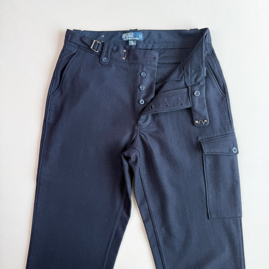 NWOT Polo Ralph Lauren (36x33) Navy Blue Wool/Angora/Cashmere Side Tab Pants