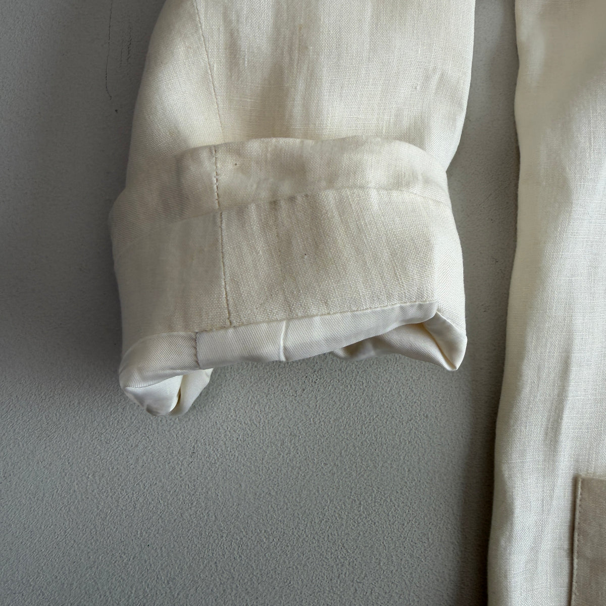 Ralph Lauren Purple Label (M) 100% Linen Ivory Cream Chore Coat Jacket