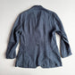Canali (52 / L) Half-Norfolk 100% Linen Slate Blue Unstructured Sport Coat
