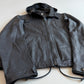Burberry Brit (M) Leather Slate Blue Zip Hooded Jacket