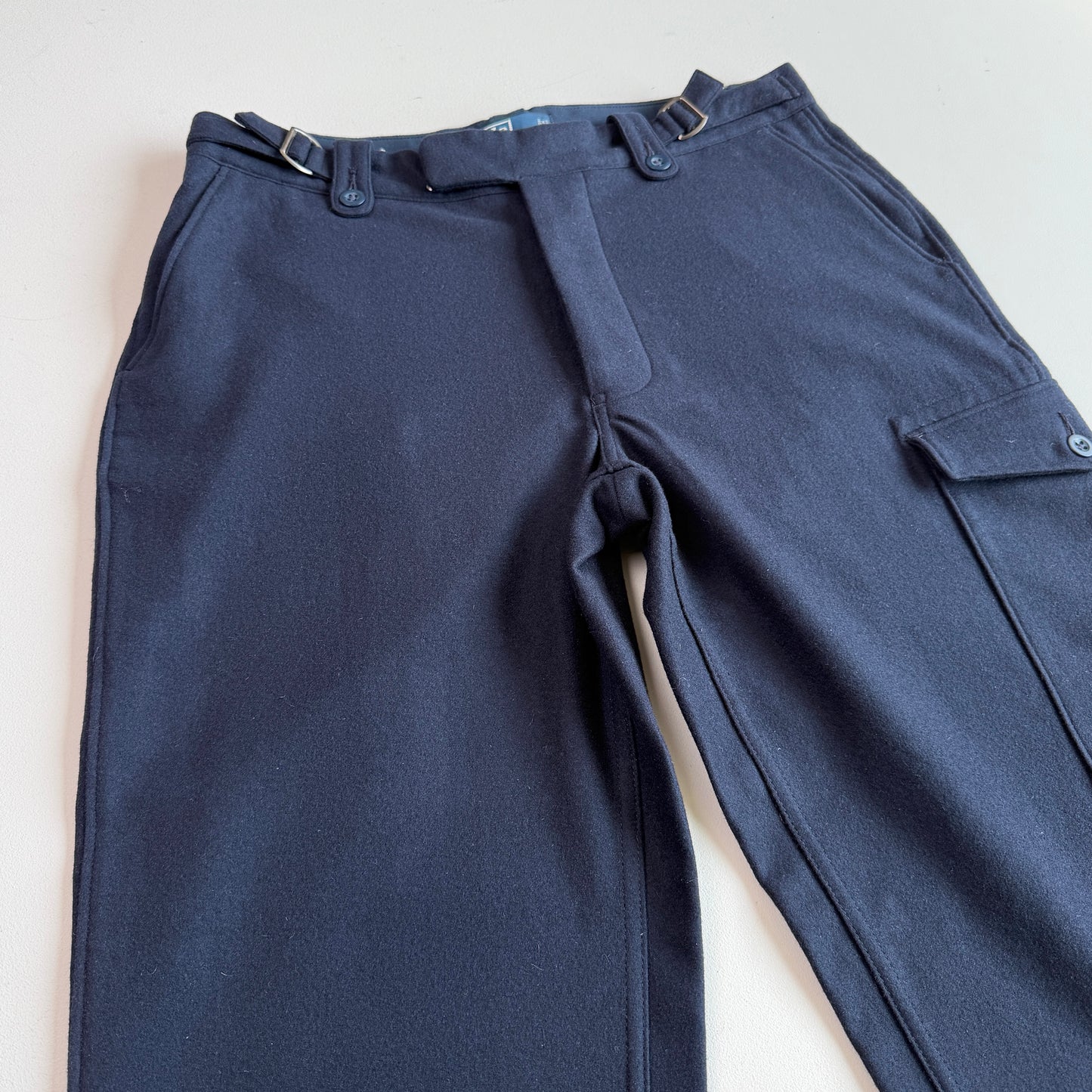 NWOT Polo Ralph Lauren (36x33) Navy Blue Wool/Angora/Cashmere Side Tab Pants