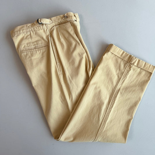 VNTG Polo Ralph Lauren (31x33) Pleated Side-Tab Brushed Cotton Twill Chino Pants