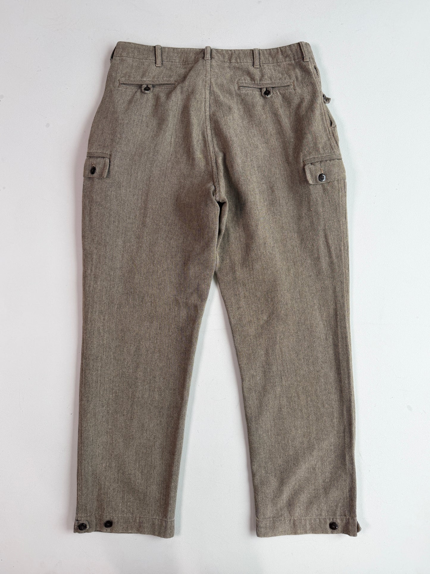 VNTG Polo Ralph Lauren (36x33) Taupe Cotton Twill Cargo Utility Pants