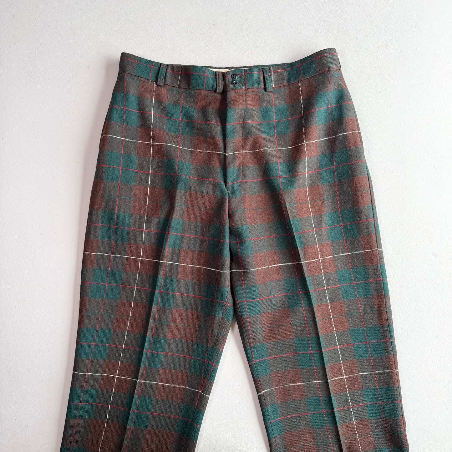 VNTG RRL Ralph Lauren (38x32) Wool Flannel Tartan Plain Trouser Pants