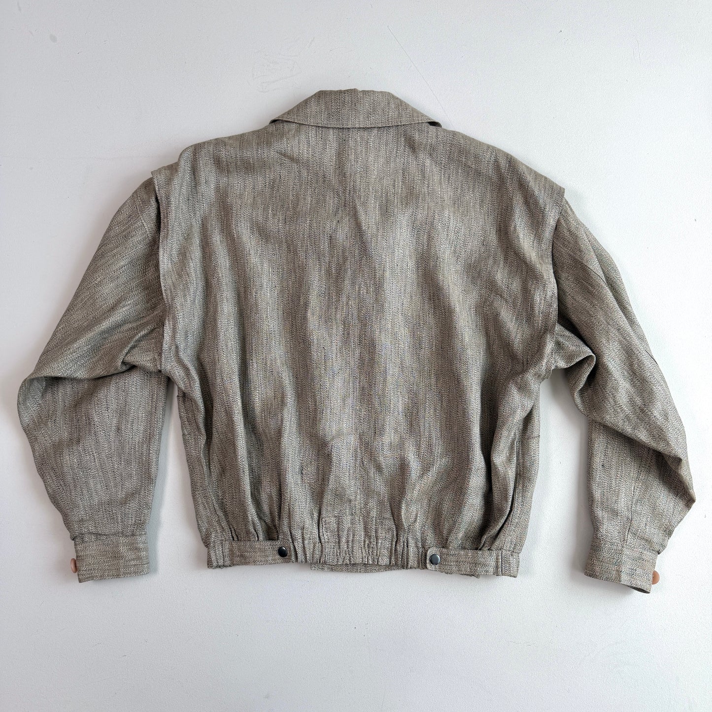 VNTG Giorgio Armani (38IT / M) Linen Blouson Heathered Teal Lined Jacket