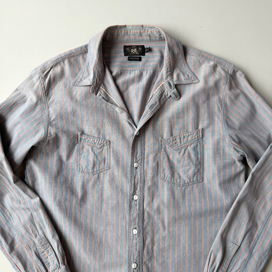 RRL Ralph Lauren (XL) Selvedge Chambray Cotton Striped Heritage Shirt