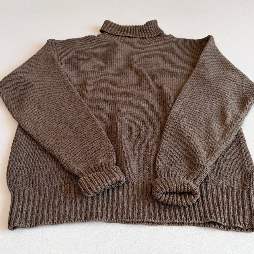 VNTG Polo Ralph Lauren (XL) Linen/Cotton Cedar Brown Turtleneck Sweater