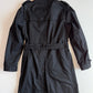 Burberry (54R) Black Poly/Cotton Gabardine Trench Coat