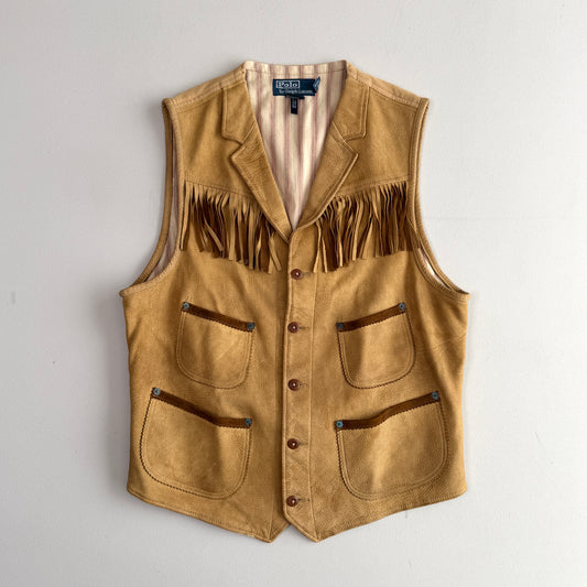 Polo Ralph Lauren (M) Deerskin Leather Fringe Western Vest