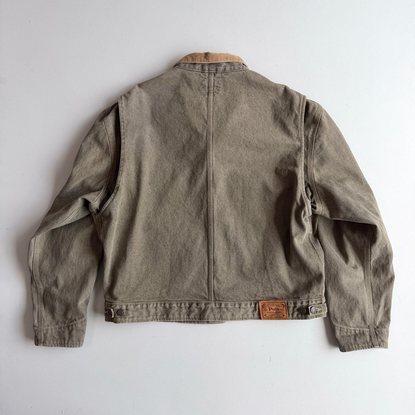VNTG Polo Ralph Lauren (XL) Sage Green Denim Western Trucker Jacket